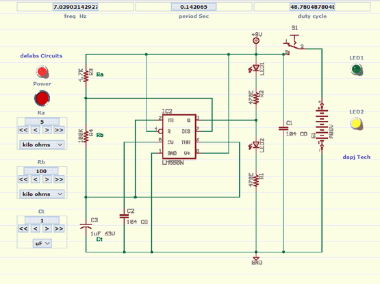 Astable Multivibrator with 555
